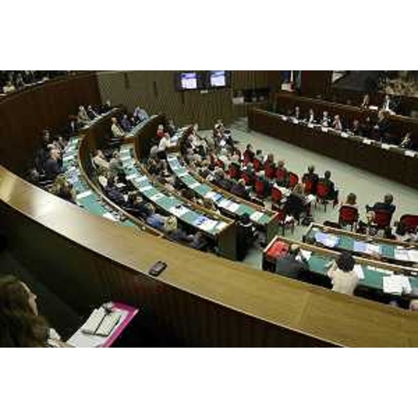 Incontro "Newsroom, la stanza delle notizie", nell'ambito della due giorni di riunione del Coordinamento dei presidenti dei Co.Re.Com. italiani, in Consiglio regionale - Trieste 16/10/2014