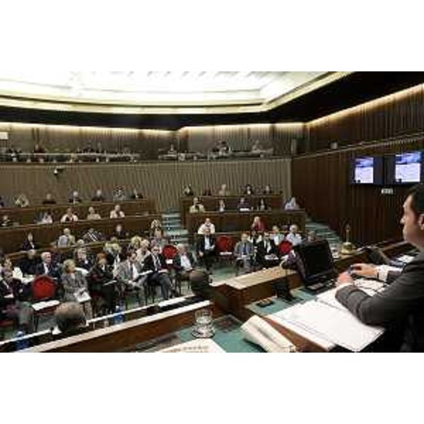 Incontro "Newsroom, la stanza delle notizie", nell'ambito della due giorni di riunione del Coordinamento dei presidenti dei Co.Re.Com. italiani, in Consiglio regionale - Trieste 16/10/2014
