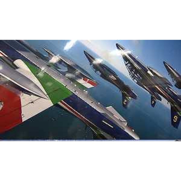 Un pannello della mostra fotografica dedicata alla Pattuglia Acrobatica Nazionale (PAN) - Lubiana 15/10/2014