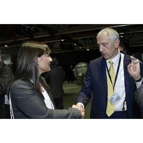 Debora Serracchiani (Presidente Regione Friuli Venezia Giulia) e Gianpietro Benedetti (Presidente Gruppo Danieli) alla presentazione del Bilancio annuale del Gruppo Danieli ed ai "100 anni delle Officine Danieli", nate nel 1914 a Brescia - Buttrio 18/10/2014