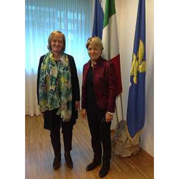 Martha Stocker (Assessore Salute Provincia Bolzano) e Maria Sandra Telesca (Assessore regionale Salute) - Udine 23/10/2014
