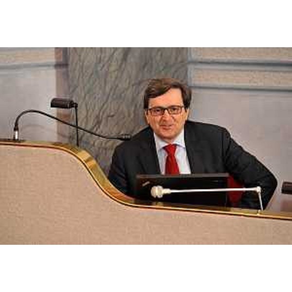 Maurizio Castagna (Amministratore delegato Autovie Venete S.p.A.) durante l'assemblea per l'approvazione del Bilancio dell'esercizio luglio 2013 – giugno 2014 di Autovie Venete S.p.A. - Trieste 24/10/2014