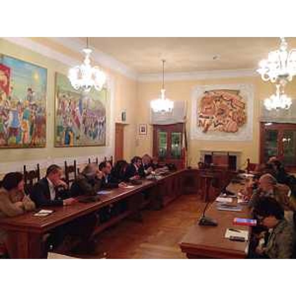 Paolo Panontin (Assessore regionale Autonomie locali) incontra i sindaci del Palmarino sul disegno di legge regionale di "Riordino del sistema Regione - Autonomie locali nel Friuli Venezia Giulia" - Palmanova 28/10/2014