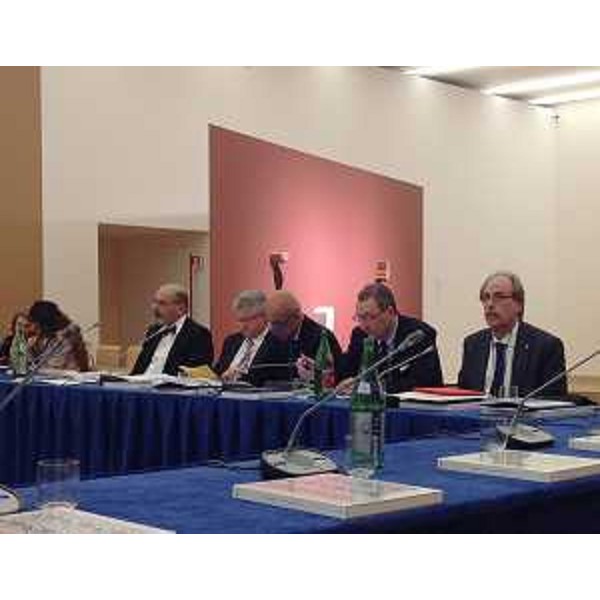 Sergio Bolzonello (Vicepresidente Regione FVG e assessore Attività produttive) e Gianni Torrenti (Assessore regionale Beni culturali) all'insediamento del Comitato Permanente di Promozione del Turismo, al Museo d'Arte Contemporanea Donnaregina (MADRE) - Napoli 29/10/2014