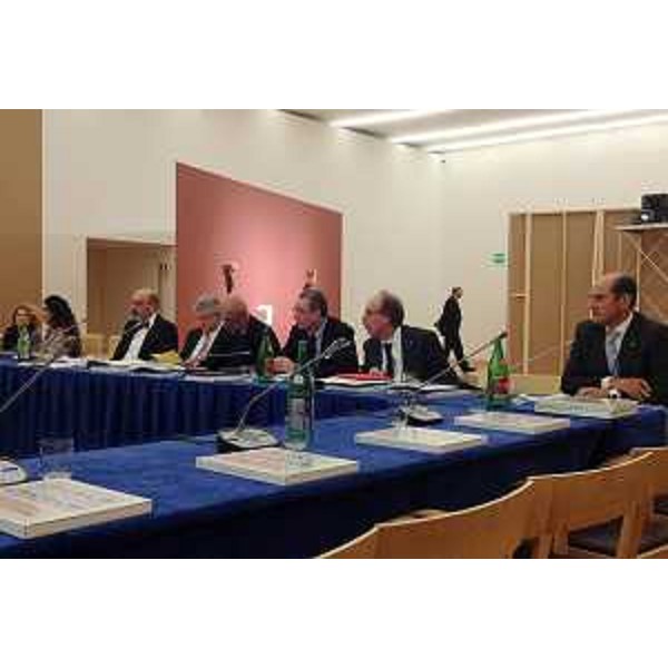 Sergio Bolzonello (Vicepresidente Regione FVG e assessore Attività produttive) e Gianni Torrenti (Assessore regionale Beni culturali) all'insediamento del Comitato Permanente di Promozione del Turismo, al Museo d'Arte Contemporanea Donnaregina (MADRE) - Napoli 29/10/2014