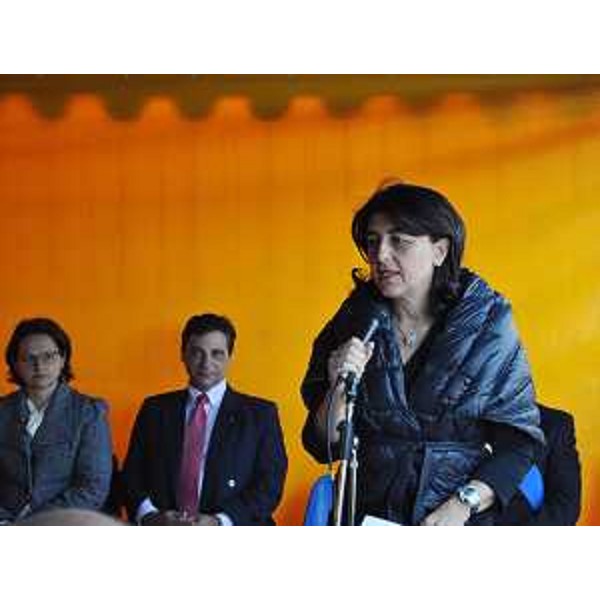 Mariagrazia Santoro (Assessore Regione FVG) interviene alla cerimonia di commemorazione delle vittime del Campo di Concentramento della Seconda Guerra mondiale - Gonars 01/11/2014