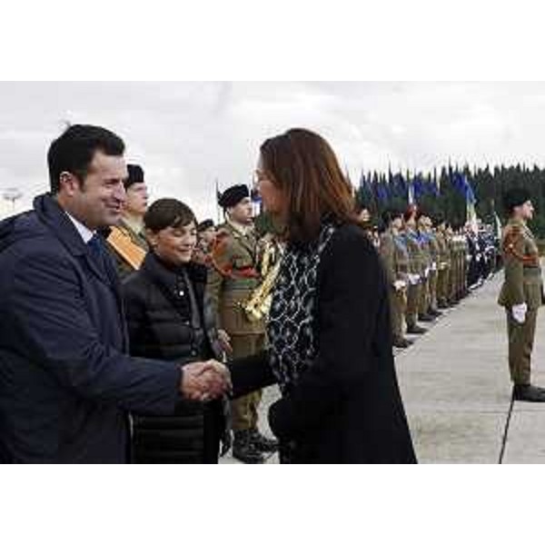 Franco Iacop (Presidente Consiglio regionale) e Laura Boldrini (Presidente Camera dei Deputati) alle celebrazioni del Giorno dell'Unità Nazionale e Giornata delle Forze Armate - Sacrario di Redipuglia 04/11/2014