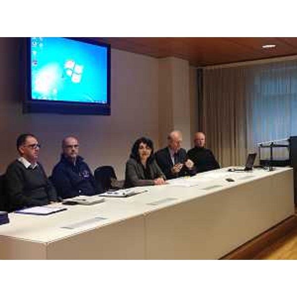 Mariagrazia Santoro (Assessore regionale Pianificazione territoriale) all'incontro tecnico sull'esecuzione degli studi di microzonazione sismica, nell'ambito delle attività svolte dalla Regione Friuli Venezia Giulia per la prevenzione del rischio sismico - Udine 18/11/2014