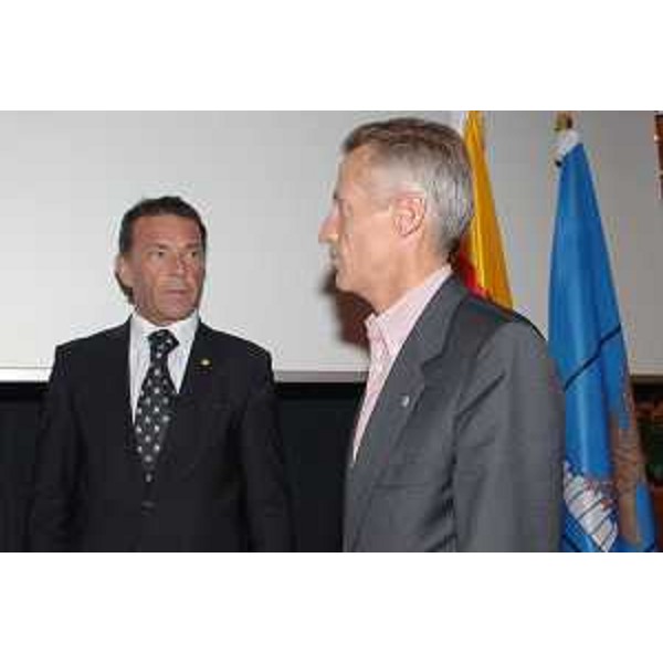 Riccardo Illy (Presidente Regione Friuli Venezia Giulia) con Joerg Haider (Governatore Carinzia) all' "Austrian Central and Eastern European Economic Forum" a Velden (A). (Velden 20/09/07)