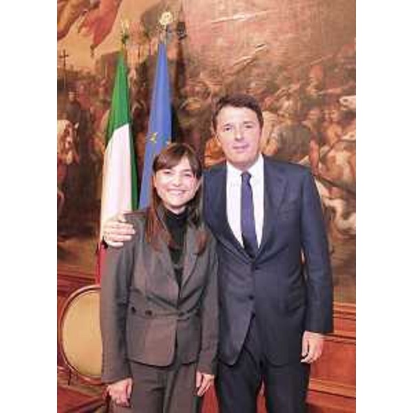 Debora Serracchiani (Presidente Regione Friuli Venezia Giulia) e Matteo Renzi (Presidente Consiglio Ministri) - Palazzo Chigi, Roma 21/11/2014
