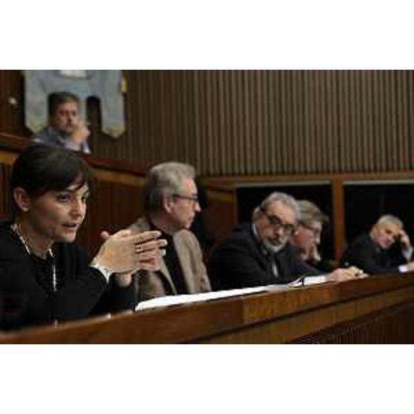 Debora Serracchiani (Presidente Regione Friuli Venezia Giulia) al Tavolo per la Ferriera di Servola, riunito in Consiglio regionale - Trieste 28/11/2014