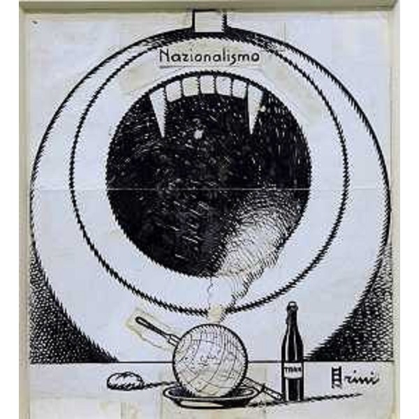 Opera di Giuseppe Scalarini esposta alla mostra "L'Europa in guerra. Tracce del secolo breve", al Magazzino delle Idee - Trieste 29/11/2014