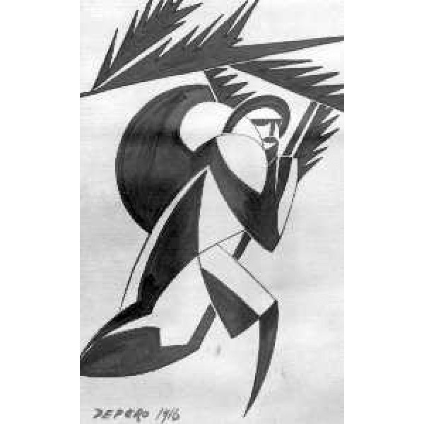 Opera di Fortunato Depero esposta alla mostra "L'Europa in guerra. Tracce del secolo breve", al Magazzino delle Idee - Trieste 29/11/2014