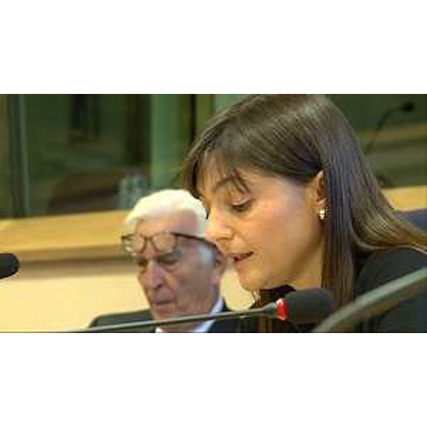 Debora Serracchiani (Presidente Regione Friuli Venezia Giulia) interviene alla tavola rotonda "Transport connecting Europe: from the patchwork to the network" su "Investing in the TEN-T network and new challenges for the EU Strategy for the Adriatic-Ionian Region", nell'ambito del "TECHITALY 2014. Innovative infrastructures for growth" - Bruxelles 03/12/2014