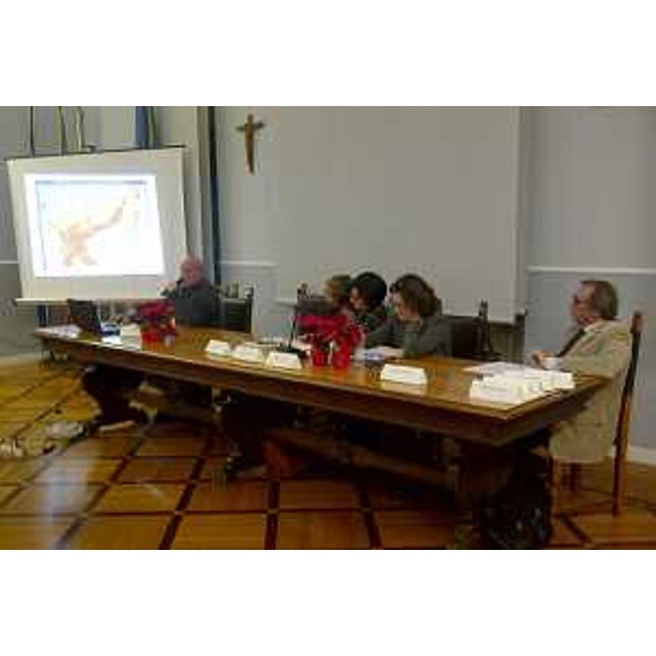 Linda Tomasinsig (Sindaco Gradisca), Mara Cernic (Assessore Ambiente Provincia Gorizia), Sara Vito (Assessore regionale Ambiente) e Giorgio Pocecco (Direttore servizio Difesa Suolo Regione FVG) alla riunione del "Tavolo Isonzo", nella Sala consiliare del Municipio - Gradisca d'Isonzo 03/12/2014