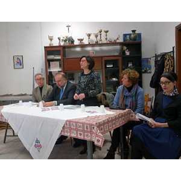 Umberto Laureni e Roberto Cosolini (Assessore Ambiente e sindaco Comune Trieste), Sara Vito (Assessore regionale Ambiente), Loredana Lepore ed Elena Marchigiani (Assessore Urbanistica e consigliere Comune Trieste) alla conferenza stampa sullo spostamento delle antenne radio-televisive fuori dall'abitato - Conconello (TS) 03/12/2014