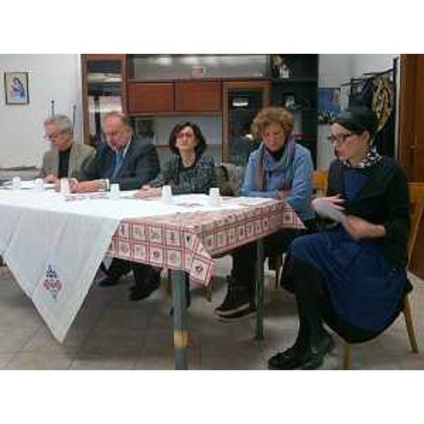 Umberto Laureni e Roberto Cosolini (Assessore Ambiente e sindaco Comune Trieste), Sara Vito (Assessore regionale Ambiente), Loredana Lepore ed Elena Marchigiani (Assessore Urbanistica e consigliere Comune Trieste) alla conferenza stampa sullo spostamento delle antenne radio-televisive fuori dall'abitato - Conconello (TS) 03/12/2014