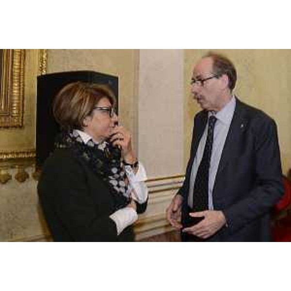 Gli assessori regionali Maria Sandra Telesca (Salute) e Gianni Torrenti (Cultura) alla conferenza stampa di fine anno "2014 il coraggio delle scelte", nella sede della Regione FVG in piazza Unità d'Italia - Trieste 19/12/2014