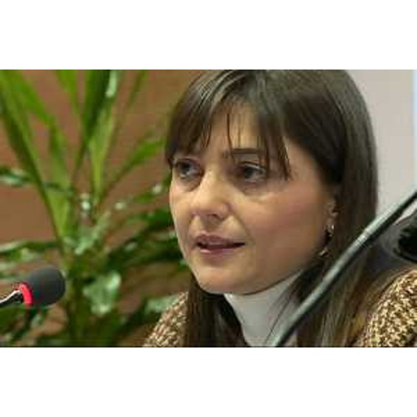 Debora Serracchiani (Presidente Regione Friuli Venezia Giulia) all'incontro "INFORMEST 2020, al servizio del territorio", organizzato dall'Agenzia di Sviluppo e Cooperazione economica internazionale nell'Auditorium della Regione FVG - Udine 08/01/2015