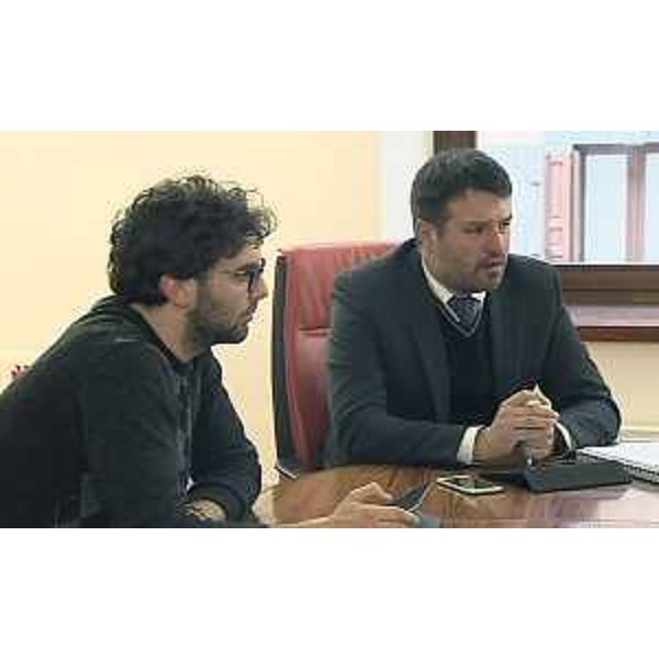 Marco Craighero e Francesco Brollo (Assessore Cultura e sindaco Comune Tolmezzo) in riunione sulla programmazione culturale e sportiva locale - Tolmezzo 14/01/2015