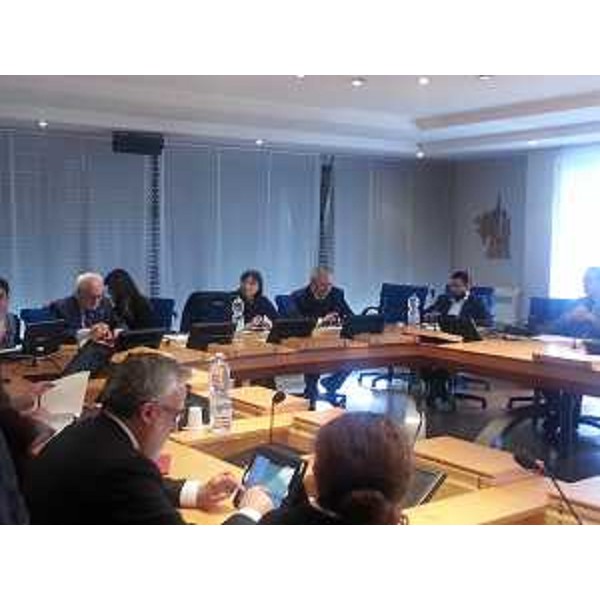 Debora Serracchiani (Presidente Regione Friuli Venezia Giulia) al Tavolo sul Piano strategico nazionale dedicato alla salvaguardia delle coste italiane dai fenomeni erosivi, al Ministero dell'Ambiente e della Tutela del Territorio e del Mare - Roma 14/01/2015