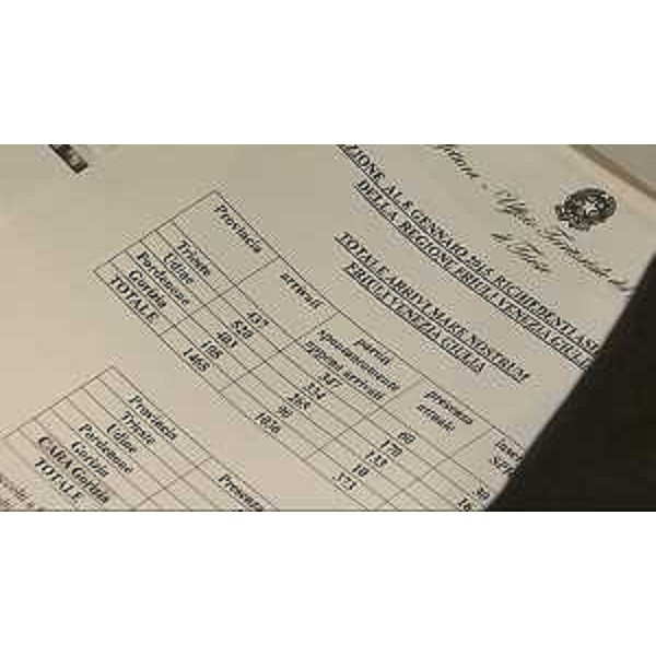 Dati relativi all'immigrazione portati all'incontro promosso dal prefetto di Udine con i sindaci dell'Alto Friuli sull'emergenza rifugiati richiedenti asilo, nella sede della Comunità Montana della Carnia - Tolmezzo 14/01/2015