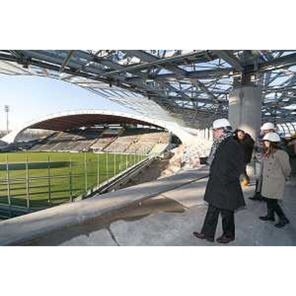 Debora Serracchiani (Presidente Regione Friuli Venezia Giulia) in sopralluogo ai lavori del nuovo Stadio Friuli - Udine 19/01/2015