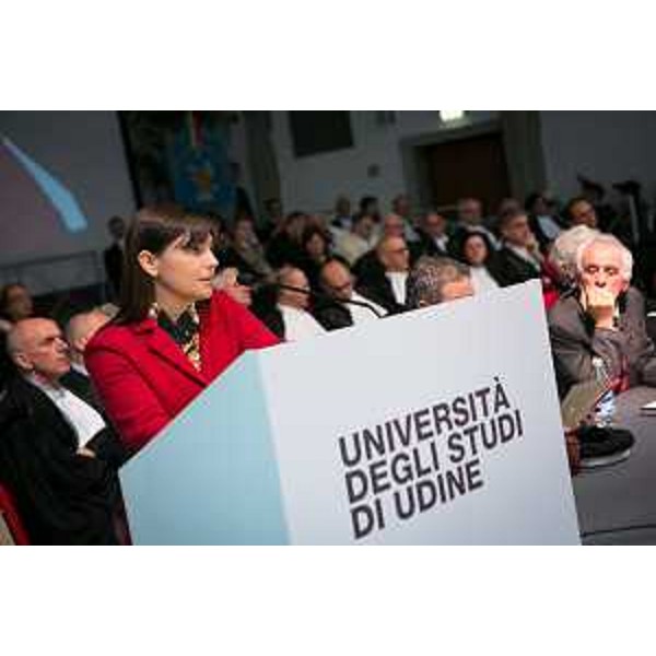 Debora Serracchiani (Presidente Regione Friuli Venezia Giulia) interviene alla cerimonia d'inaugurazione del XXXVII Anno Accademico dell'Università - Udine 19/01/2015