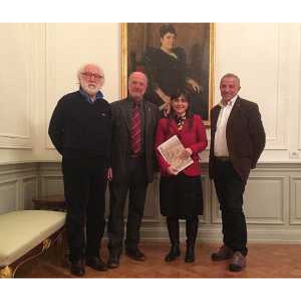 Roberto Decarli (Consigliere Comune Trieste), Giorgio Godina (Ex presidente Sezione CAI "XXX Ottobre" Trieste), Debora Serracchiani (Presidente Regione Friuli Venezia Giulia) e Antonio Zambon (Presidente CAI FVG) - Trieste 19/01/2015