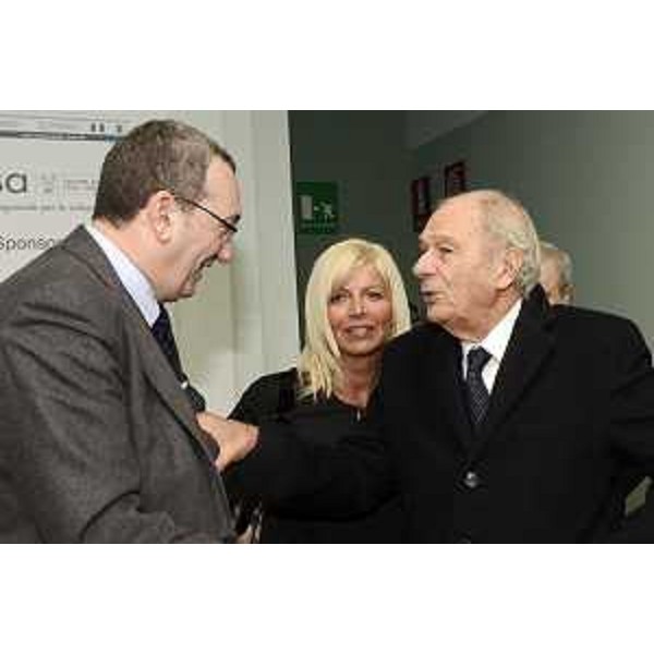 Sergio Bolzonello (Vicepresidente Regione FVG e assessore Risorse agricole e forestali), Luisa De Marco (Presidente Udine Gorizia Fiere S.p.A.) ed Ettore Romoli (Sindaco Gorizia) all'inaugurazione della cinquantesima Agriest - Udine 22/01/2015