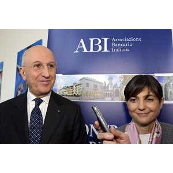 Antonio Patuelli [Presidente Associazione Bancaria Italiana (ABI)] e Debora Serracchiani (Presidente Regione Friuli Venezia Giulia) all' "Incontro sul territorio" dedicato dall'Associazione Bancaria Italiana (ABI) al FVG - Udine 24/01/2015