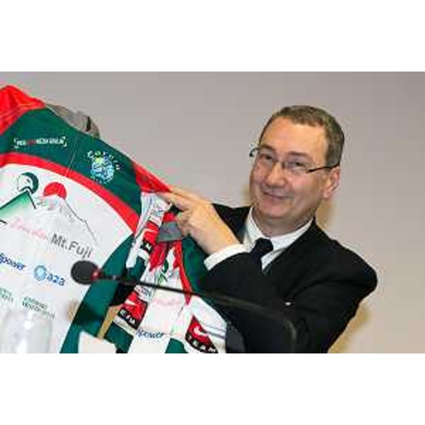 Sergio Bolzonello (Vicepresidente Regione FVG e assessore Attività produttive) all'incontro di gemellaggio tra il Monte Fuji [Prefettura di Shizuoka (Giappone)] e lo Zoncolan (Friuli Venezia Giulia) - Udine 30/01/2015