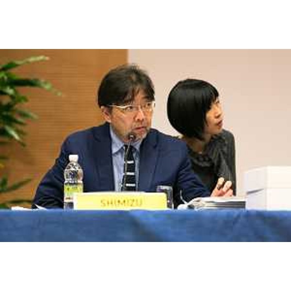 Masao Shimizu [Rappresentante Prefettura di Shizuoka (Giappone)] all'incontro di gemellaggio tra il Monte Fuji [Prefettura di Shizuoka (Giappone)] e lo Zoncolan (Friuli Venezia Giulia) - Udine 30/01/2015