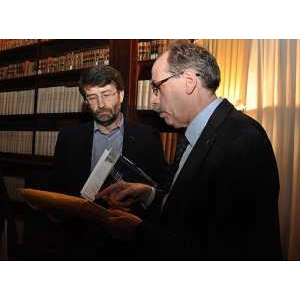 Dario Franceschini [Ministro Beni e Attività Culturali e Turismo (MiBACT)] e Gianni Torrenti (Assessore regionale Cultura) alla prima riunione della Commissione per le celebrazioni del 40° anniversario della morte di Pier Paolo Pasolini, al MiBACT - Roma 05/02/2015