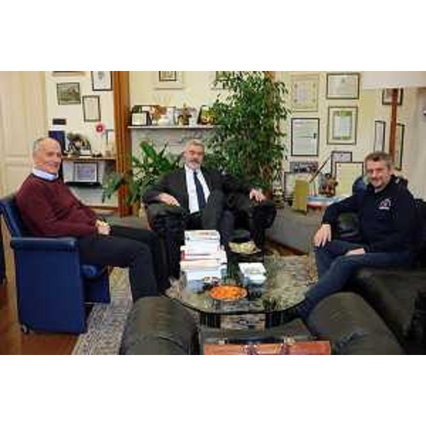 Franco Gabrielli (Capo Dipartimento Protezione civile nazionale), Paolo Panontin (Assessore regionale Protezione civile FVG) e Luciano Sulli (Direttore centrale Protezione civile FVG) - Roma 05/02/2015