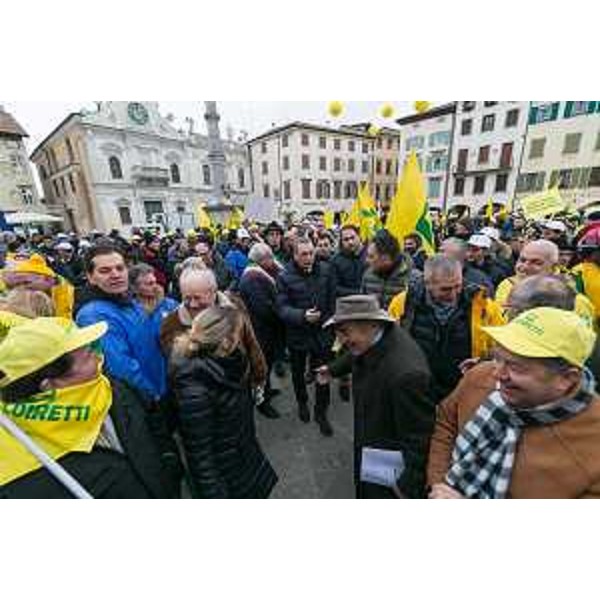 Sergio Bolzonello (Vicepresidente Regione FVG e assessore Attività produttive, Commercio, Cooperazione, Risorse agricole e forestali) alla manifestazione di Coldiretti FVG per salvare le oltre 1.000 stalle attive della regione - Udine 06/02/2015