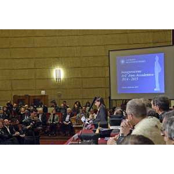Debora Serracchiani (Presidente Regione Friuli Venezia Giulia) interviene all'inaugurazione dell'Anno Accademico 2014-2015 dell'Università degli Studi - Trieste 06/02/2015