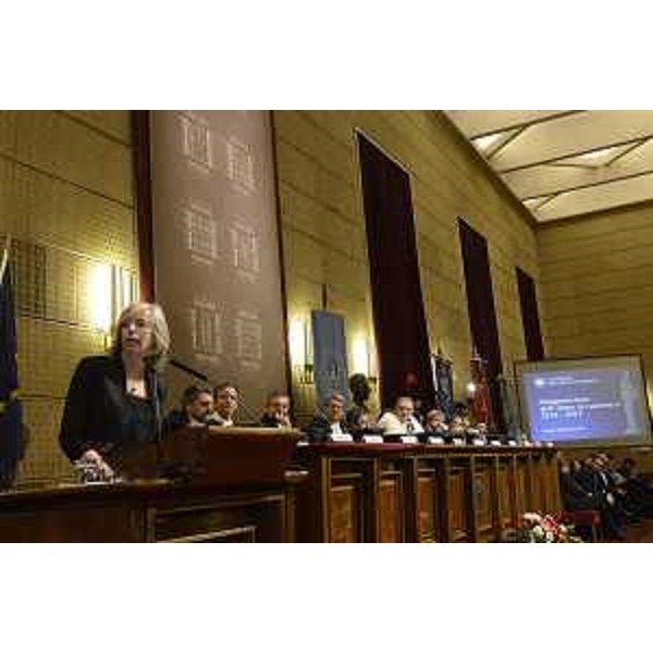 Stefania Giannini (Ministro Istruzione, Università e Ricerca) interviene all'inaugurazione dell'Anno Accademico 2014-2015 dell'Università degli Studi - Trieste 06/02/2015