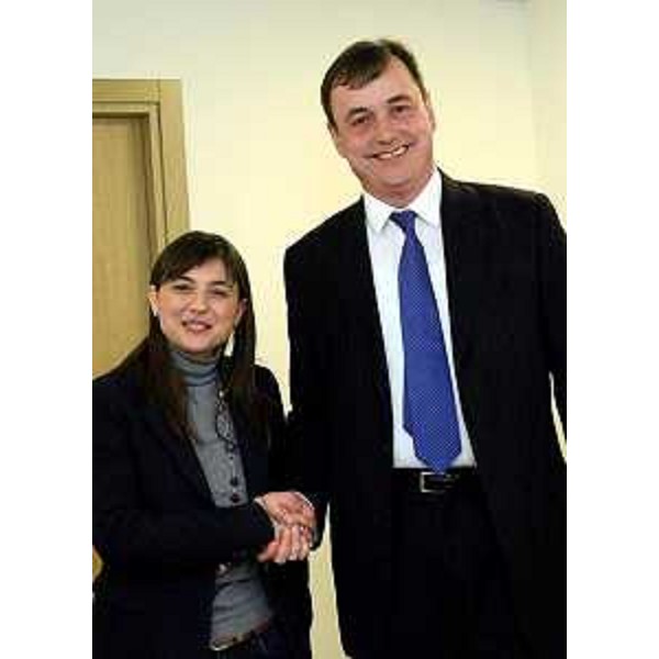 Debora Serracchiani (Presidente Regione Friuli Venezia Giulia) incontra Renato Carlantoni (Sindaco Tarvisio), nella sede della Regione FVG - Tolmezzo 09/02/2015