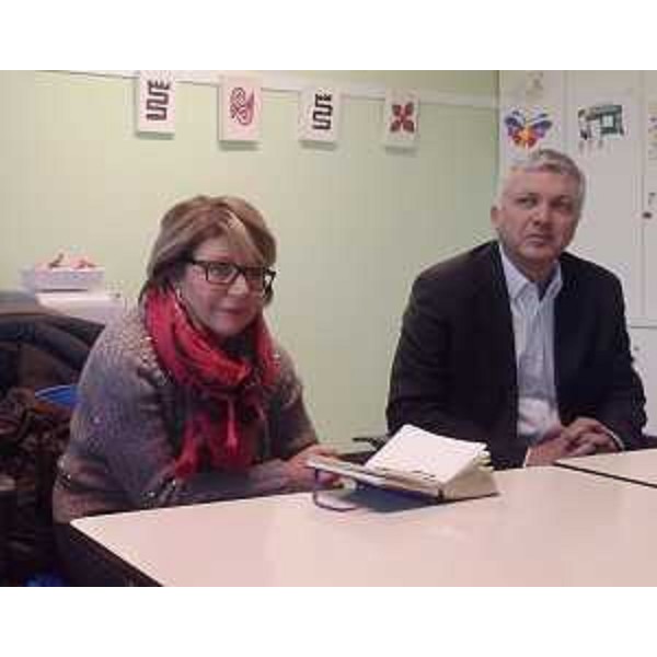 Maria Sandra Telesca (Assessore regionale Salute, Integrazione socio-sanitaria, Politiche sociali e Famiglia) e Pietro Paviotti (Consigliere regionale) al Consorzio Assistenza Medico PsicoPedagogica (C.A.M.P.P.) - Cervignano del Friuli 10/02/2015