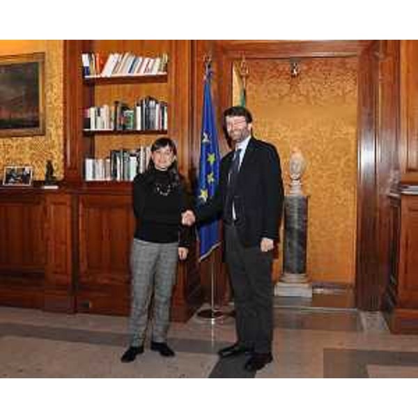 Debora Serracchiani (Presidente Regione Friuli Venezia Giulia) e Dario Franceschini (Ministro Beni e Attività Culturali e Turismo) - Roma 11/02/2015
