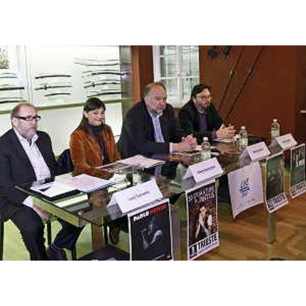 Loris Tramontin (Azalea Promotion), Debora Serracchiani (Presidente Regione Friuli Venezia Giulia), Roberto Cosolini (Sindaco Trieste) e Michele Bregant (Direttore TurismoFVG) - Trieste 17/02/2015