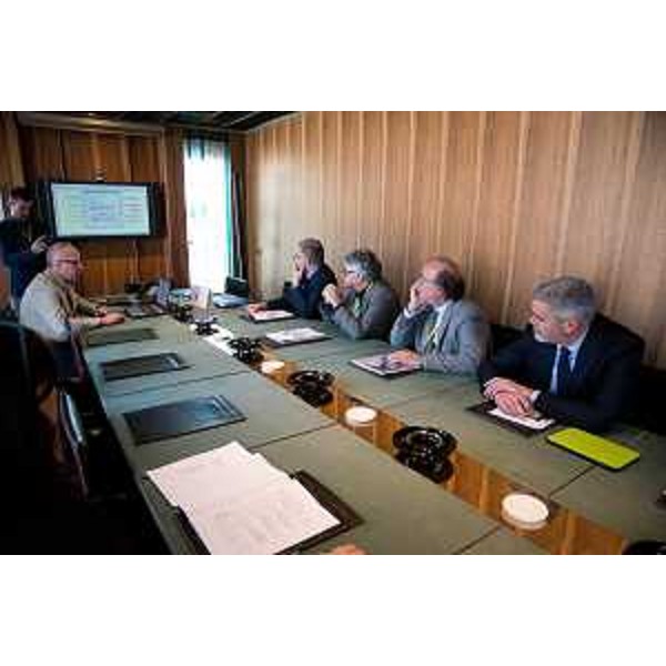 Maurizio Fermeglia e Alberto Felice De Toni (Rettori Università Trieste e Udine), Guido Martinelli [Direttore Scuola Internazionale Superiore di Studi Avanzati (SISSA) Trieste] e Paolo Panontin (Assessore regionale Funzione pubblica e Coordinamento Riforme) alla firma della Convenzione Quadro tra Regione Friuli Venezia Giulia, Università, SISSA e Insiel S.p.A. - Trieste 17/02/2015