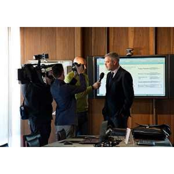 Paolo Panontin (Assessore regionale Funzione pubblica e Coordinamento Riforme) a margine della firma della Convenzione Quadro tra Regione Friuli Venezia Giulia, Università, SISSA e Insiel S.p.A. - Trieste 17/02/2015