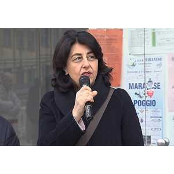 Mariagrazia Santoro (Assessore regionale Pianificazione territoriale e Lavori pubblici) alla cerimonia di consegna dei lavori per il dragaggio dei canali prospicienti l'abitato di Marano - Marano Lagunare 21/02/2015