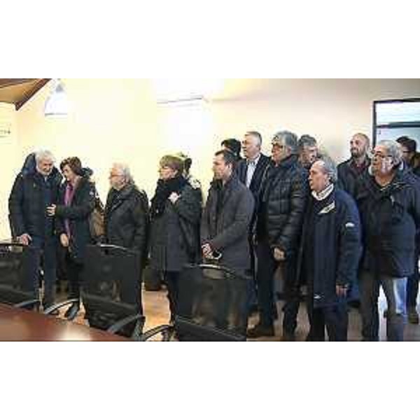 Cerimonia di consegna dei lavori per il dragaggio dei canali prospicienti l'abitato di Marano - Marano Lagunare 21/02/2015