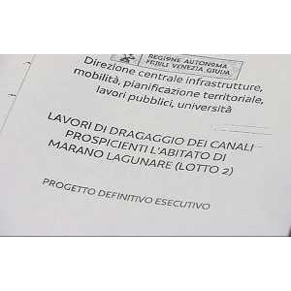 Cerimonia di consegna dei lavori per il dragaggio dei canali prospicienti l'abitato di Marano - Marano Lagunare 21/02/2015