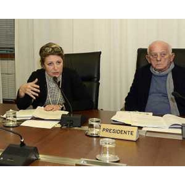 Maria Sandra Telesca (Assessore regionale Salute) e Franco Rotelli (Presidente III Commissione consiliare) durante la riunione della III Commissione in Consiglio regionale - Trieste 02/03/2015