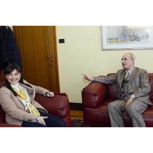 Debora Serracchiani (Presidente Regione Friuli Venezia Giulia) e Antonio Maiorano (Questore Trieste), nella sede del Consiglio regionale - Trieste 03/03/2015