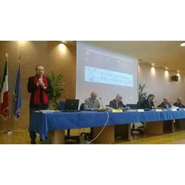 Angelo Rossi (Presidente Auto Club Nazionale Forze di Polizia) al convegno nazionale "Il nuovo reato di omicidio stradale" nell'Auditorium della Regione FVG - Udine 06/03/2015